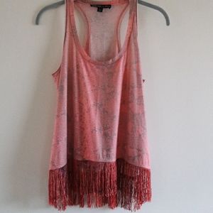 Elizabeth and James Python Coral Fringe Tank, XS, NWOT